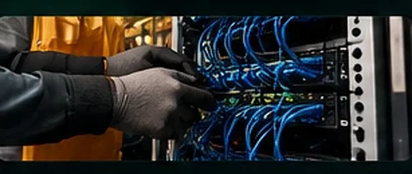 Instalação de infraestrutura e cabeamento em rack